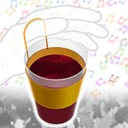 A cup hanger, hangs from your thumb and holds your party cup