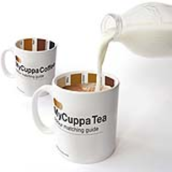 A colour matching cup guide