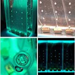 A dot-matrix display that uses air bubbles as pixels