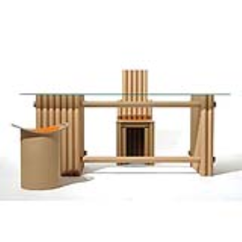 Office furniture which is comprised of recycled paper