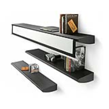 A shelf with an integrated projection screen