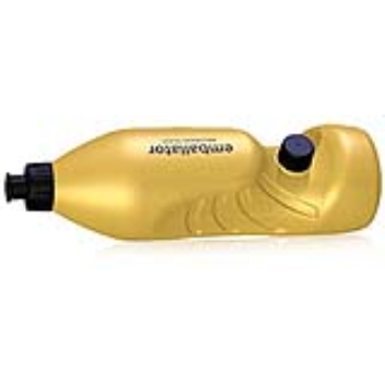 A water bottle with an extra nozzle on the side