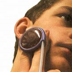 A dry razor which uses the energy of tap water as a power source