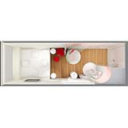A pre-fabricated modular hotel rooms