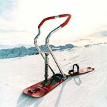 Snowboard type board which is hinged