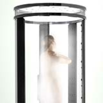 A shower that bathes you in a fog of microscopic droplets