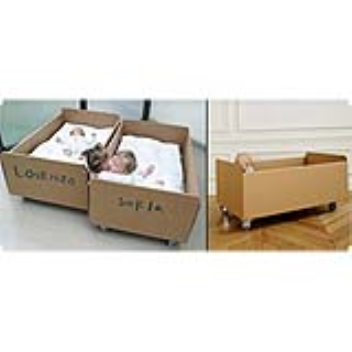 A baby bed made of cardboard