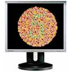 LCD monitors with colour correction technology allow colour-blind users to adjust the contrast of the colours